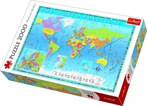 Игры и игрушки: Пазл «Политическая карта мира, англ. язык», 2000 эл., Trefl