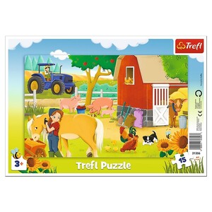 Ігри та іграшки: Пазл рамка-вкладиш «На фермі», 15 ел., Trefl