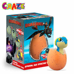 Зростаюча іграшка-сюрприз в яйці - DreamWorks Dragons в асортименті