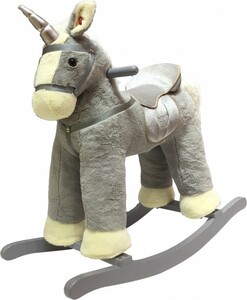 Великогабаритні іграшки: Іграшковий єдиноріг-качалка, сірий, з музикою, Rock My Baby