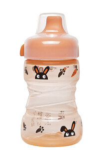 Поїльники, пляшечки, чашки: Поїльник Trainer Cup з широким горлом «Зайчики», помаранчевий, 260 мл, Nip