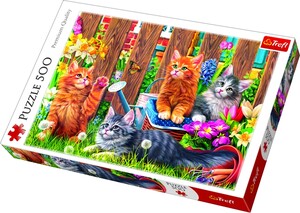 Пазлы и головоломки: Пазл «Котики в саду», 500 эл., Trefl