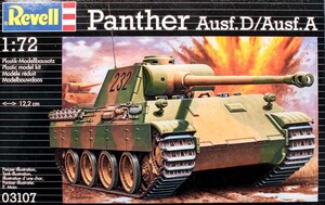 Сборные модели-копии: Танк Revell 1943 г Германия PzKpfw V Panther Ausf D/Ausf A 1:72 (03107)