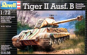 Игры и игрушки: Танк Revell 1944 г Германия Tiger II Ausf B Porsche Prototype Turret 1:72 (03138)