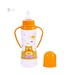 Бутылочка для кормления с силиконовой соской и ручками, Baby team (оранжевый, 250 мл) дополнительное фото 1.