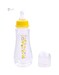 Бутылочка для кормления эргономической формы с силиконовой соской, Baby team (желтый) дополнительное фото 1.