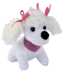 Мини-модница Пудель, белая собачка, с повязкой, 10 см. Chi Chi Love