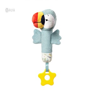 Ігри та іграшки: М'яка іграшка з пискавкою і прорізувачем «Тукан», 24 см, BabyOno
