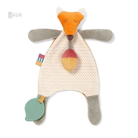 Погремушки и прорезыватели: Мягкая игрушка-обнимашка с прорезывателем и пищалкой «Лиса», BabyOno