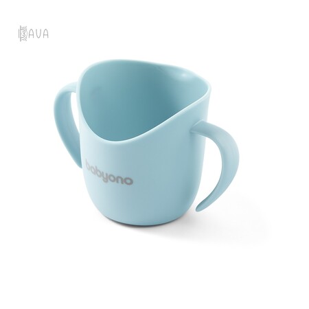 Чашки: Тренировочная чашка с ручками 120 мл., голубая, BabyOno