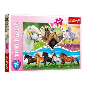 Игры и игрушки: Пазл «Красивые кони», 200 эл., Trefl