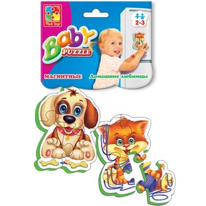 Мягкие: Домашние любимцы, магнитные Baby Puzzle, Vladi Toys