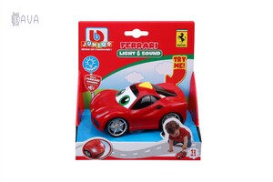 Машинки: Машинка іграшкова Ferrari Light & Sound 488 GTB червоний, BB Junior