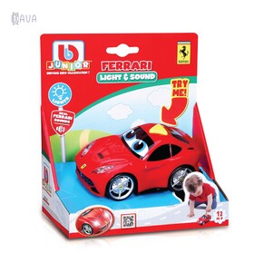 Машинки: Машинка іграшкова Ferrari Light & Sound F12 Berlinetta червоний, BB Junior