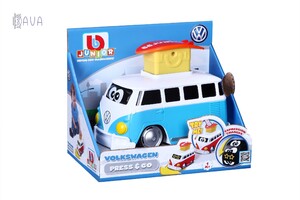Игры и игрушки: Автобус игрушечный Volkswagen Samba Press & Go синий, BB Junior