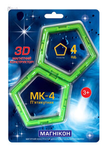 Дополнительный набор Магникон, магнитные пятиугольники, 4 шт. (MK-4-5У)