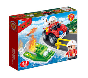 Ігри та іграшки: Конструктор «Пожежники: катер і джип», 62 ел. Banbao