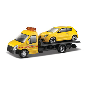 Игры и игрушки: Игровой набор Эвакуатор с автомоделью Alfa Romeo Mito желтый (1:43), Bburago