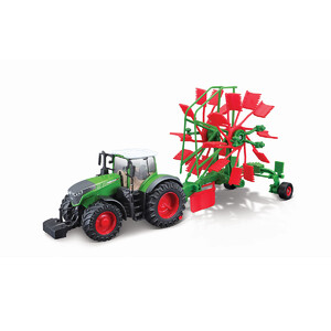 Ігри та іграшки: Модель Трактор Fendt 1050 Vario з роторними валковими граблями, Bburago