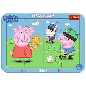 Ігри та іграшки: Пазл рамка-вкладиш 2в1 «Свинка Пеппа», 4+6 ел., Trefl