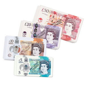 Магазин: Игрушечные деньги "Банкноты: английские фунты" (50 шт.) Learning Resources