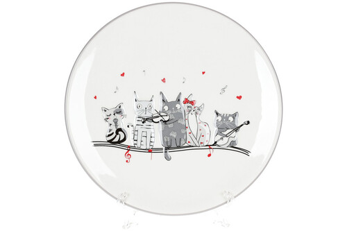 Тарелки: Тарелка керамическая с объемным рисунком Котики, 20 см