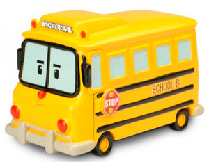Машинки: Скулби школьный автобус, металлическая машинка 6 см, Robocar Poli