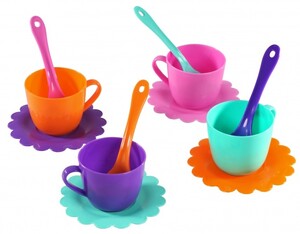 Сюжетно-рольові ігри: Ромашка, набор посуды 12 предметов, (розовый, бирюзовый, оранжевый, фиолетовый). Тигрес