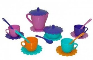 Іграшковий посуд та їжа: Ромашка, набор посуды 19 предметов, (розовый чайник). Тигрес