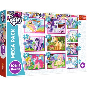 Ігри та іграшки: Мега набір з 10 пазлів «Різнокольорові Поні, My Little Pony», 20-35-48 ел., Trefl