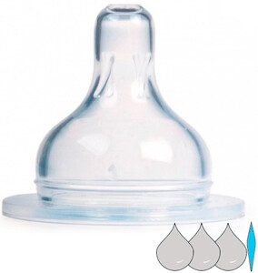 Пустушки та соски: Силиконовая соска круглая для бутылочек с широким горлом EasyStart, переменный поток, Canpol babies