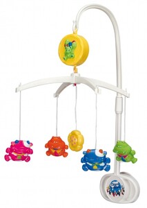 Іграшки на коляску та ліжечко: Музичний пластиковий мобіль Корівки і бегемотики, Canpol babies