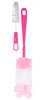 Ершик с двумя щеточками и губкой для мытья бутылочек и сосок Чистота (розовая ручка), Canpol babies