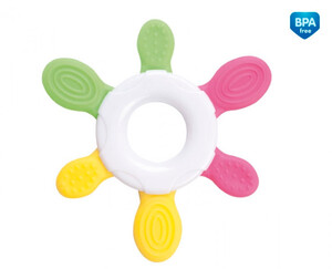 Игры и игрушки: Прорезыватель для зубов эластичный Солнышко с розовыми лучами, Canpol babies