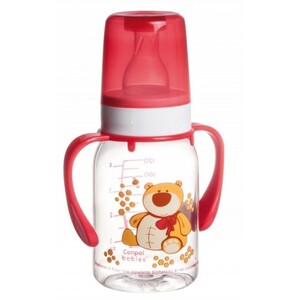 Поїльники, пляшечки, чашки: Бутылочка для кормления Ферма 120 мл (красный медведь), Canpol babies