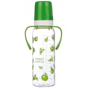 Тритановая бутылочка 250 мл с ручками (зеленая), Canpol babies