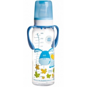 Бутылочки: Тритановая бутылочка с ручками 250 мл (синий ослик), Canpol babies