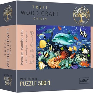 Пазлы и головоломки: Пазл деревянный «Морская жизнь, фигурные детали», 500 + 1 эл., Trefl