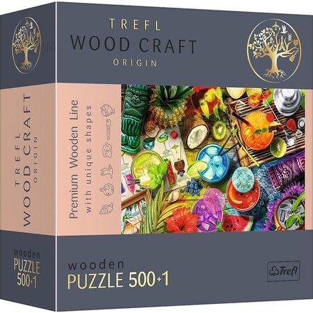 Дерев'яні: Пазл дерев'яний «Яскраві коктейлі, фігурні деталі», 500+1 ел., Trefl