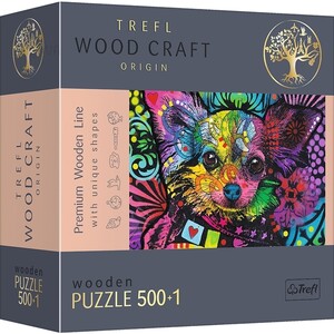 Дерев'яні: Пазл дерев'яний «Різнобарвне щеня, фігурні деталі», 500+1 ел., Trefl