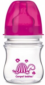 Бутылочки: Бутылочка с широким горлышком Easy Start Цветные зверюшки, малиновая черпаха, 120 мл, Canpol babies