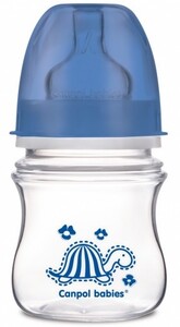 Поїльники, пляшечки, чашки: Бутылочка с широким горлышком Easy Start Цветные зверюшки, синяя черпаха, 120 мл, Canpol babies