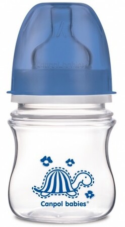 Бутылочки: Бутылочка с широким горлышком Easy Start Цветные зверюшки, синяя черпаха, 120 мл, Canpol babies