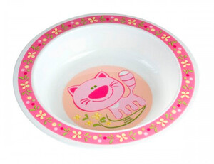 Детская посуда и приборы: Тарелка пластиковая глубокая Smile с котиком, Canpol babies