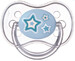 Пустышка Newborn baby силиконовая круглая, голубая с звездочками, 6-18 мес, Canpol babies дополнительное фото 1.