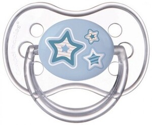 Пустышки и соски: Пустышка Newborn baby силиконовая симметричная, голубая с звездочкой, 0-6 мес, Canpol babies