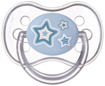 Пустушки: Пустышка Newborn baby силиконовая симметричная, голубая с звездочкой, 0-6 мес, Canpol babies