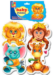 Игры и игрушки: Беби-пазлы 4 в 1 Зоопарк (вариант 2), Vladi Toys