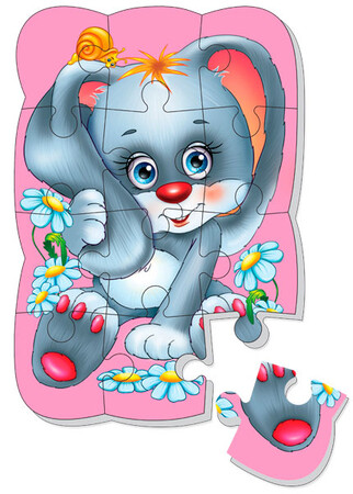 Мягкие: Мягкий магнитный пазл Зайчик (русский язык), Vladi Toys
