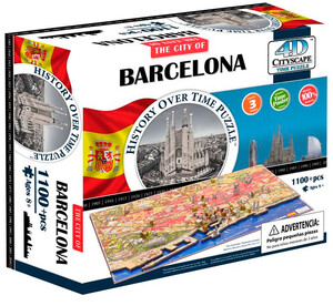 Трёхмерные: Объемный пазл Барселона, 1100 элементов, 4D Cityscape